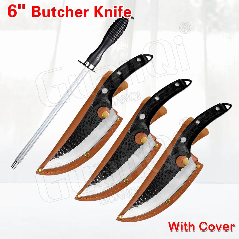 Fish Filleting Knife Stainless Steel Boning Knife Handmade Fishing Knife Kitchen Meat Cleaver Camping Cutter Chef Knives