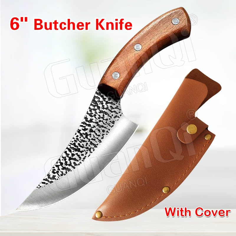 Fish Filleting Knife Stainless Steel Boning Knife Handmade Fishing Knife Kitchen Meat Cleaver Camping Cutter Chef Knives