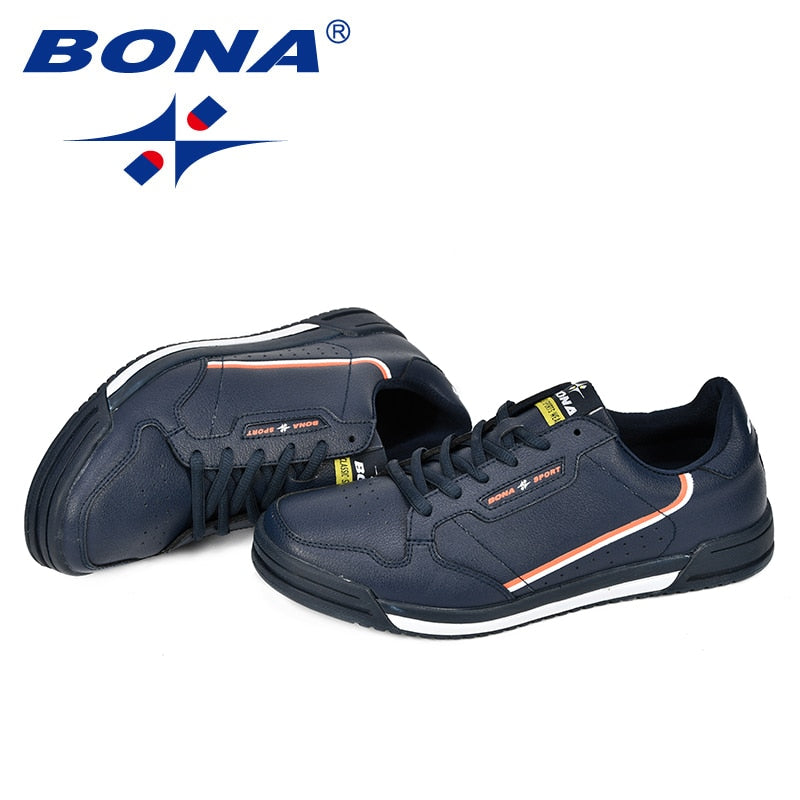 BONA Fashion Men Flats Shoes Autumn Breathable Men&#39;s Casual Shoes Trend Lightweight Leisure Shoes Comfortable Sneakers Shoes