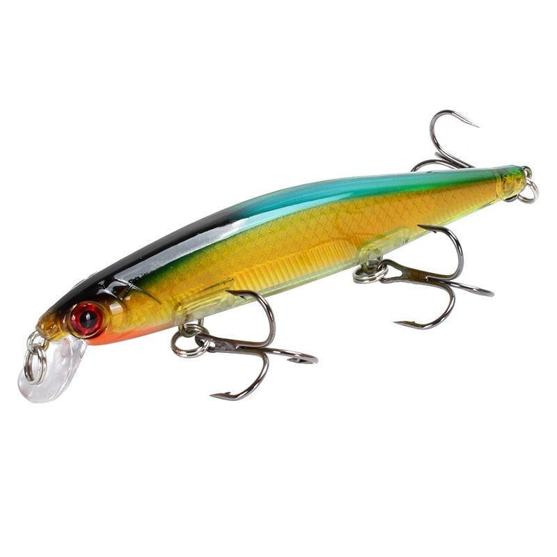 1Pcs 11cm 13g Fishing Lure Minnow Artificial Hard Bait with 3 Fishing Hooks Lure 3D Eyes Fishing Wobbler carp Fishing Tackle