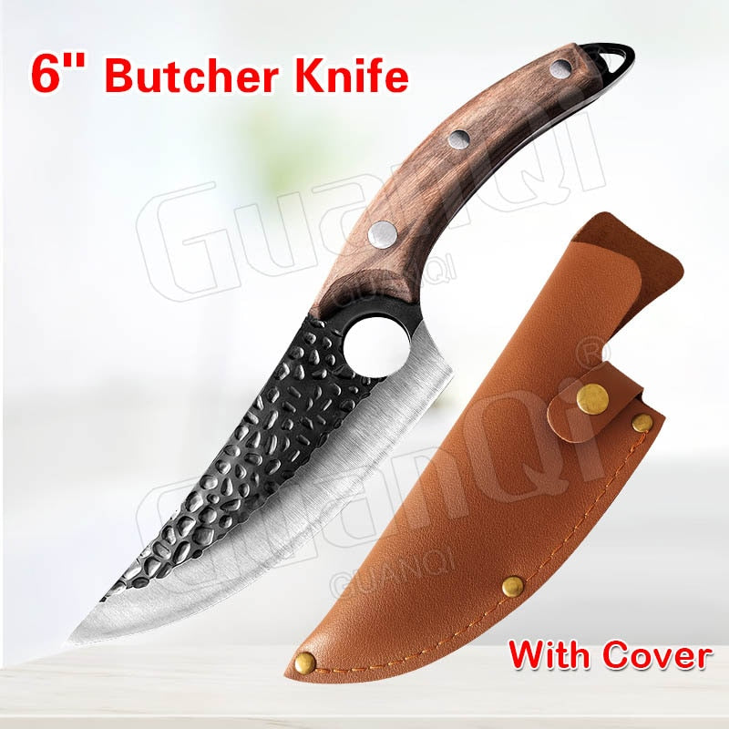 Fish Filleting Knife Stainless Steel Boning Knife Handmade Fishing Knife Kitchen Meat Cleaver Camping Cutter Chef Knives