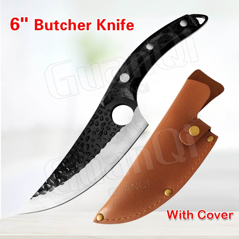 Fish Filleting Knife Stainless Steel Boning Knife Handmade Fishing Knife Kitchen Meat Cleaver Camping Cutter Chef Knives