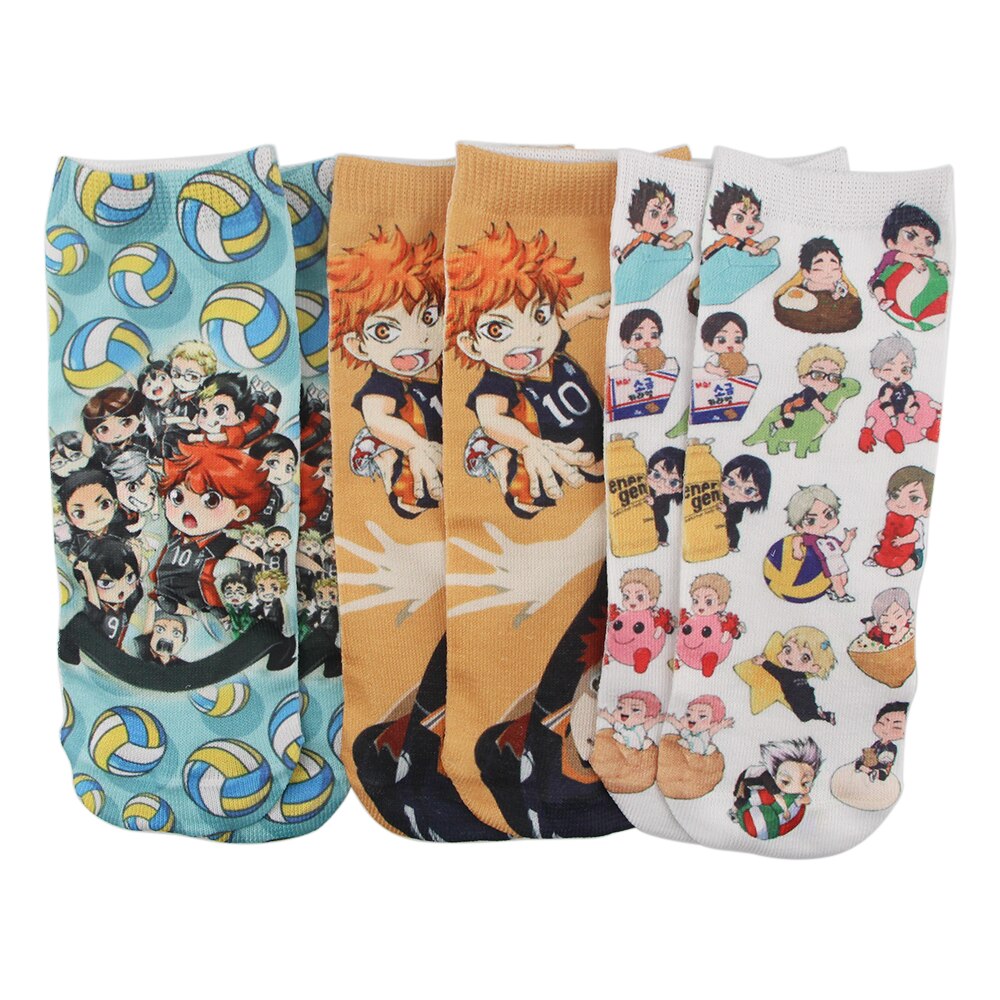 DZ985 Cute Haikyuu!! Anime Happy Socks Casual Creative Soft Comfortable Funny Novelty Men Women Cotton
