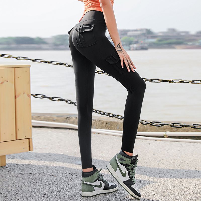 High waist leggings with pockets workout gym legging scrunch butt yoga pants sport women fitness leggings flex booty sweatpants
