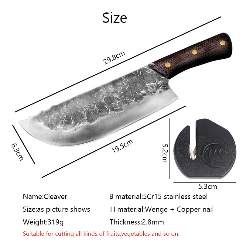 Stainless Steel Handmade Forged Kitchen Knives Meat Cleaver Vegetable Chopper Kitchen Chopping Knife Cutter