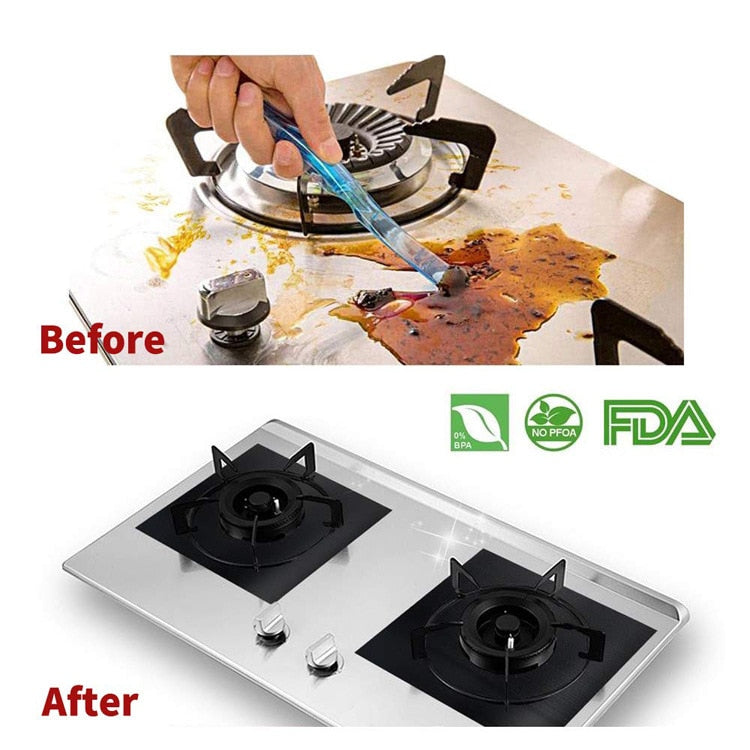 1/4PC Stove Protector Cover Liner Gas Stove Protector Gas Stove Stovetop