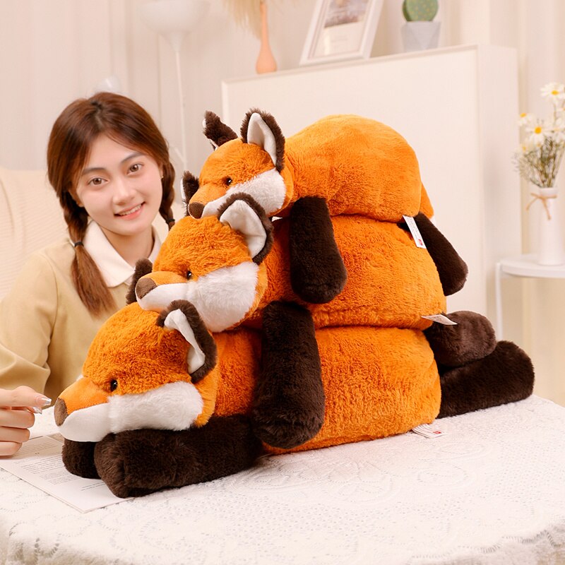 45-70cm Super Soft Lazy Fluffy Hair Stuffed Animals Plushie Plush Raccoon Fox Crocodile Sloth Hug Throw Pillow Birthday Gift Boy