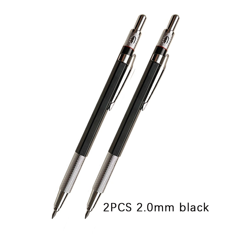 2.0mm Mechanical Pencil Set Black /Color Lead Refill 2B Automatic Pencil Students Art Sketch Painting Writing Kawaiii Stationery