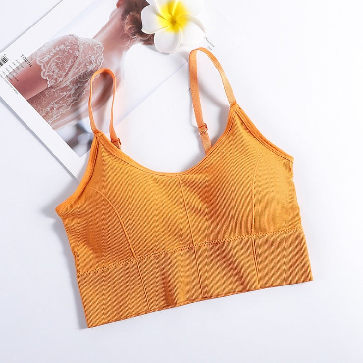 Women Sexy Crop Tops Bra Tube Top Female Streetwear Sleeveless Seamless Sports Bra Crop Camis Top Tee Bandeau Top Basic Tank