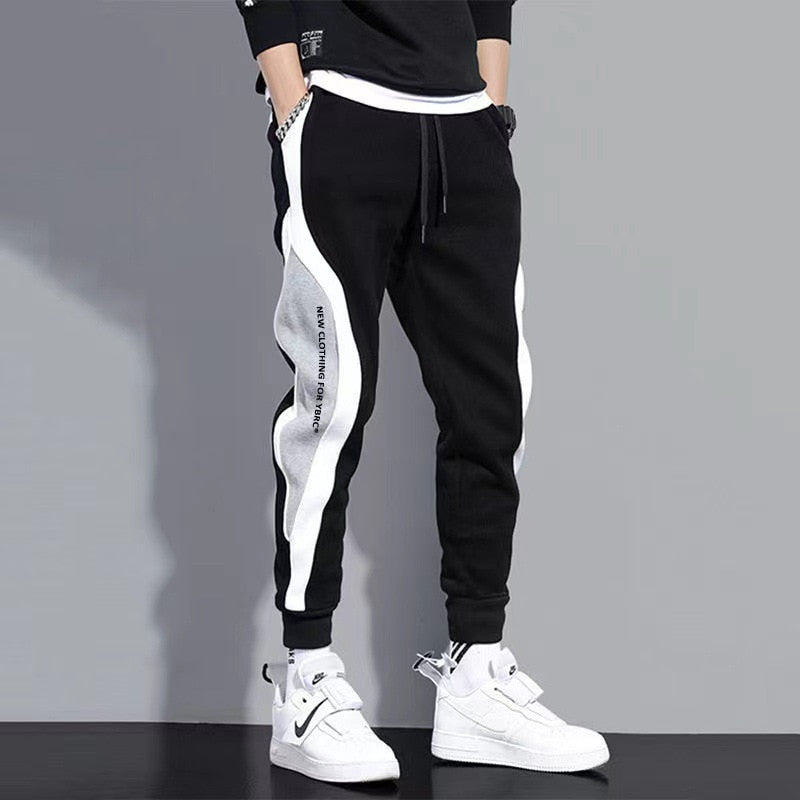 Classic Streetwear Casual Men Ribbons Harem Jogging Pants Male Slim Fit Spring Cargo Pants Multi-Pockets Women Trousers