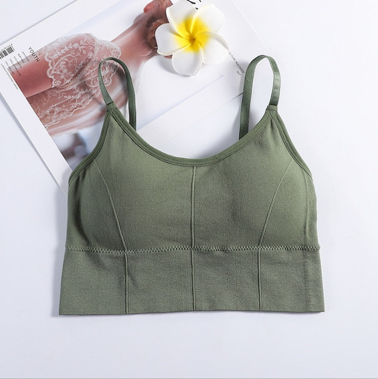 Women Sexy Crop Tops Bra Tube Top Female Streetwear Sleeveless Seamless Sports Bra Crop Camis Top Tee Bandeau Top Basic Tank