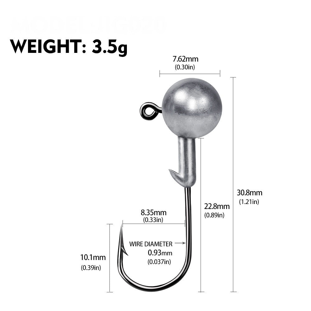 1g 2g 3.5g 5g 7g 10g 12g 20g Crank Jig Head Hook Fishing Hook Head Jig Lure Hard Bait Soft Worm Fishhook Jig Hook For Fishing