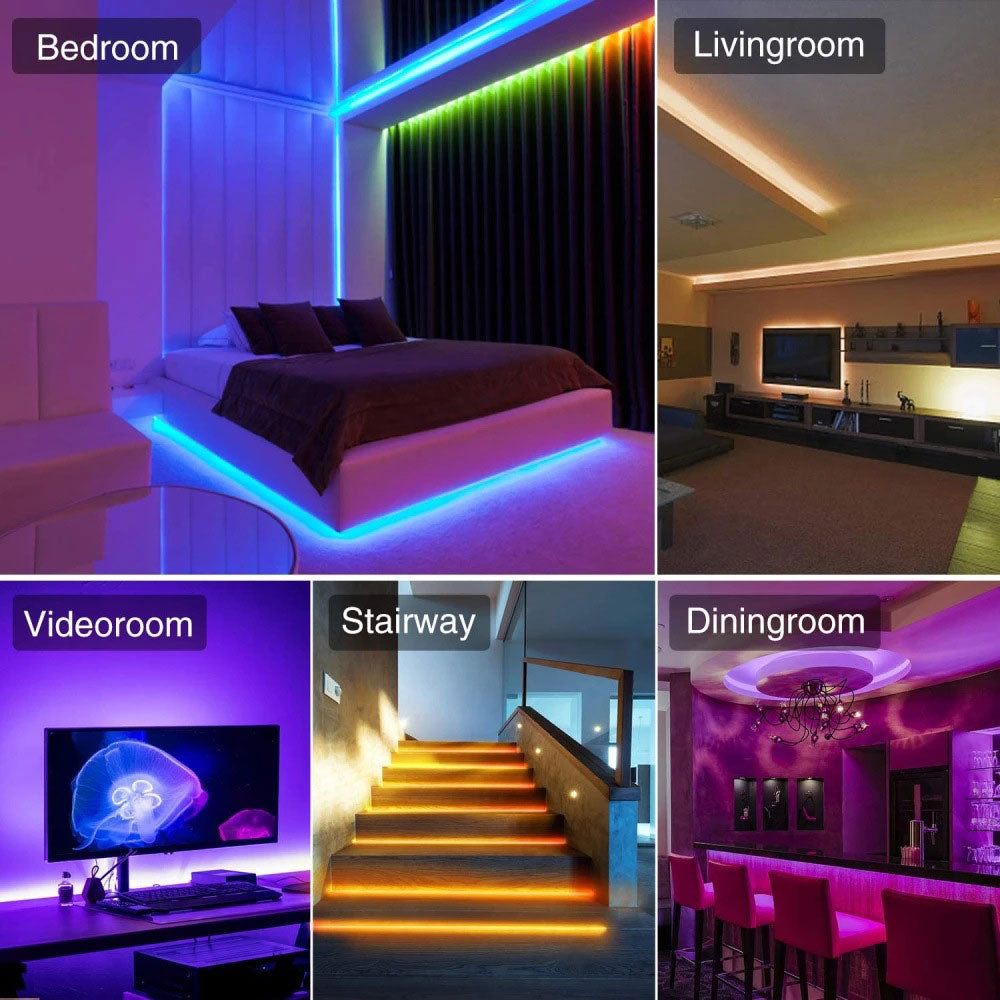 RGB Neon Led Strip Lights USB Tape Smart TV Wall Home Kitchen Bedroom Closets Ramadan Decoration 2023 For Gaming Room Decor Lamp