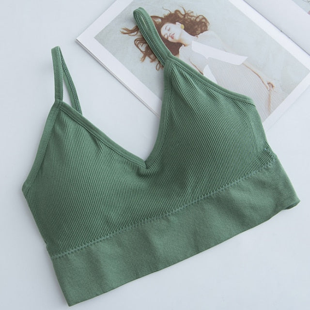 Women Sexy Crop Tops Bra Tube Top Female Streetwear Sleeveless Seamless Sports Bra Crop Camis Top Tee Bandeau Top Basic Tank