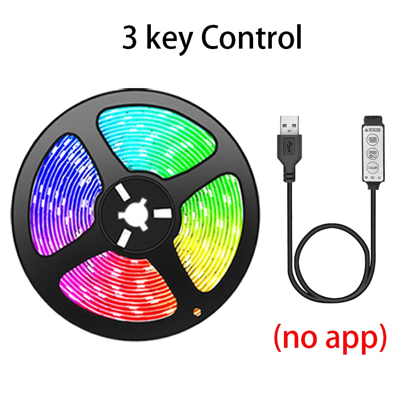 RGB 5050 Led Strip Light Bluetooth App 5V USB Led Tape Flexible Ribbon Diode Tape for TV Backlight Gaming Room Decoration