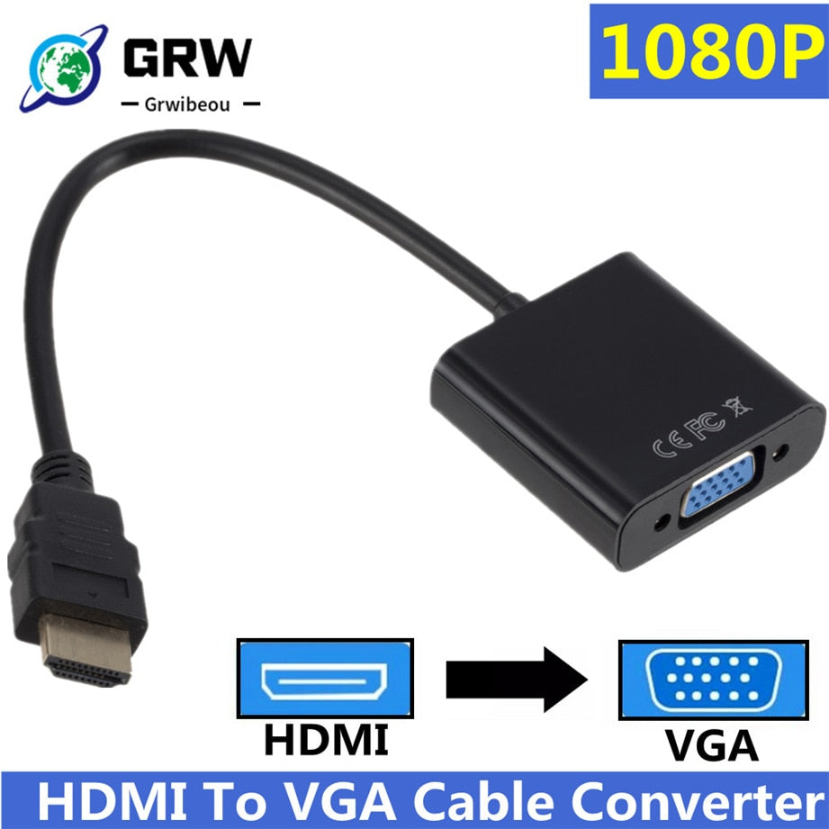 1080P HDMI-compatible to VGA Adapter Digital to Analog Converter Cable For Xbox PS4 PC Laptop TV Box to Projector Displayer HDTV