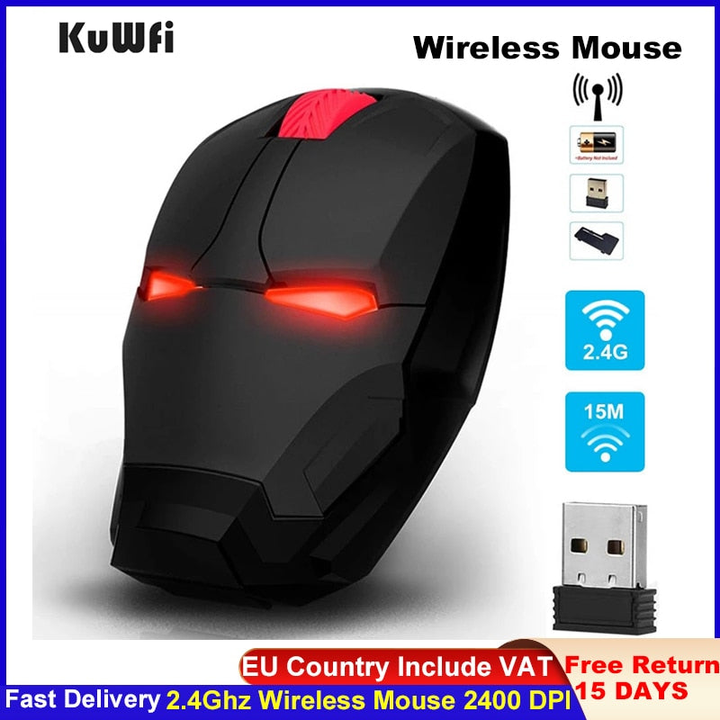 KuWFi Mouse Wireless Gaming Mouse For PC Gamer Computer Mice Button Silent Click 800/1200/1600/2400DPI Adjustable For PC/Laptop