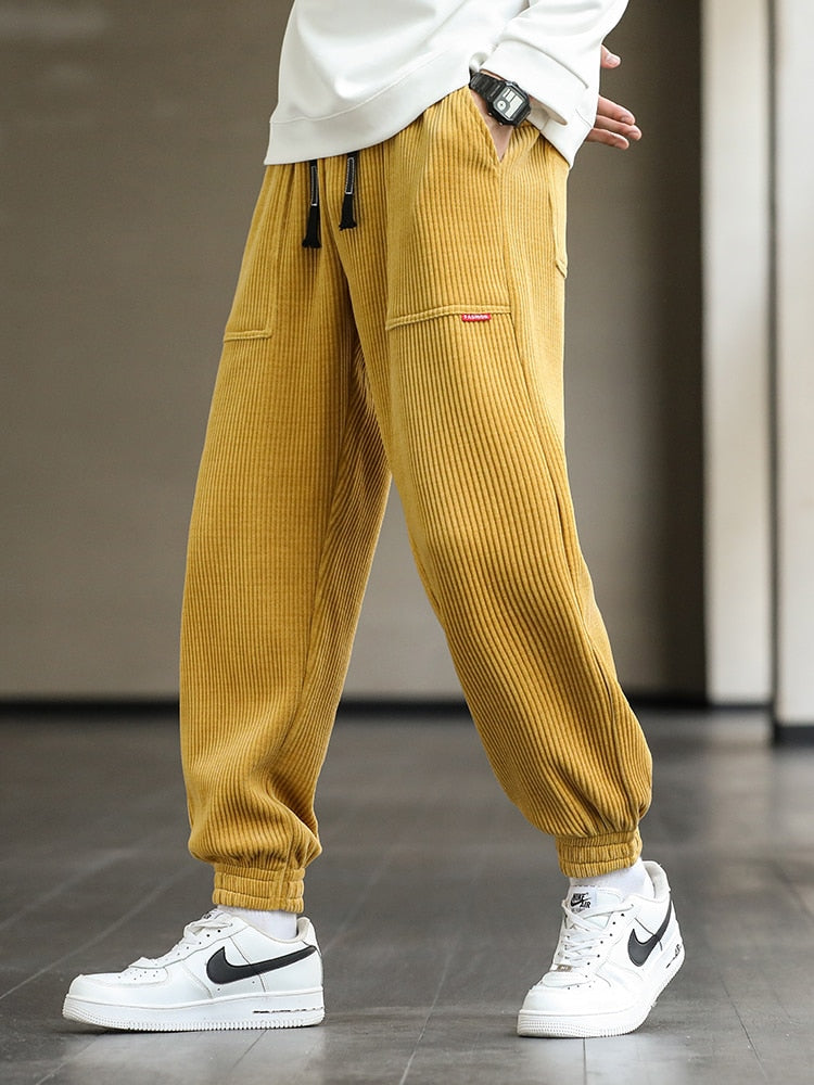 2023 New Autumn Winter Corduroy Sweatpants Men Baggy Joggers Fashion Streetwear Loose Casual Harem Pants